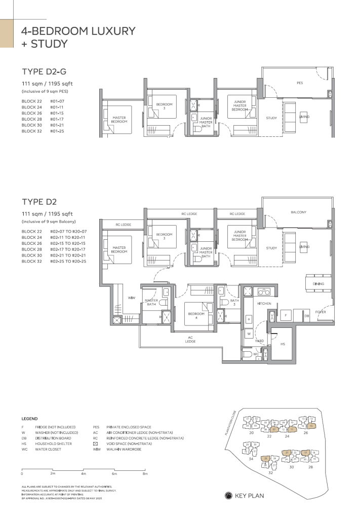 Otto Place EC Floor Plan D2 D2G 4 Bedroom Luxury + Study