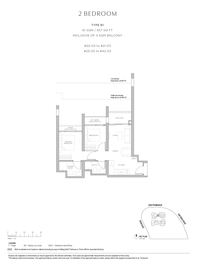 Promenade Peak Unit Floor Plan B1 2BR