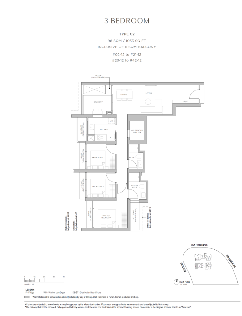 Promenade Peak Unit Floor Plan C2 3BR