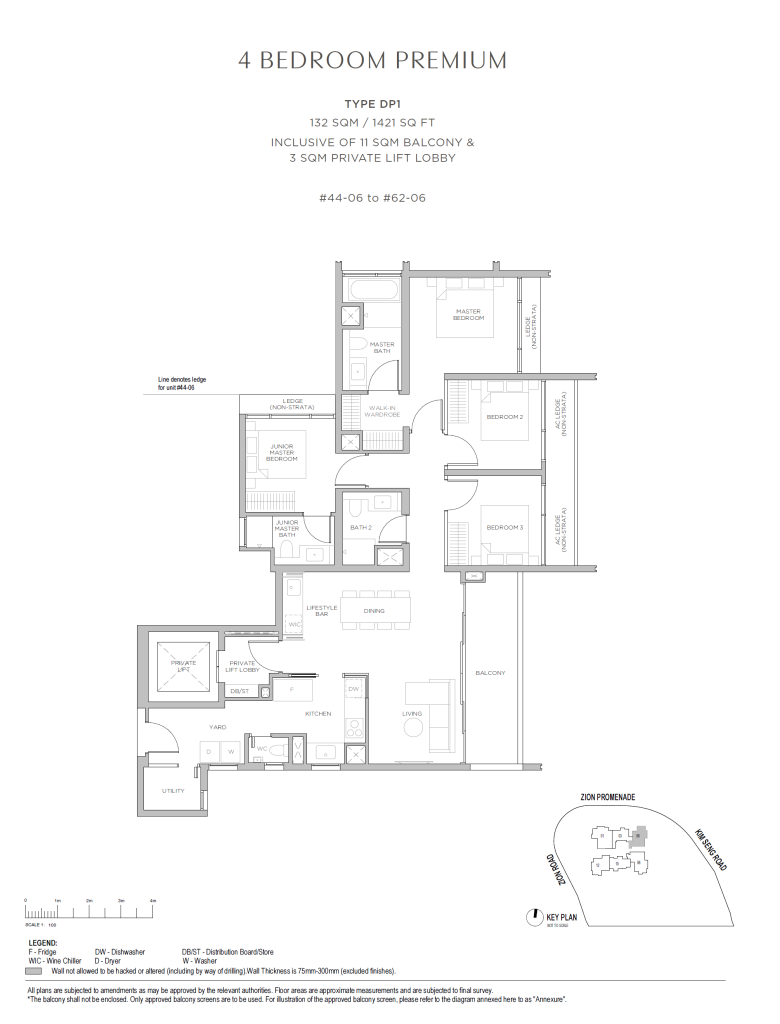 Promenade Peak Unit Floor Plan DP1 4BR Premium