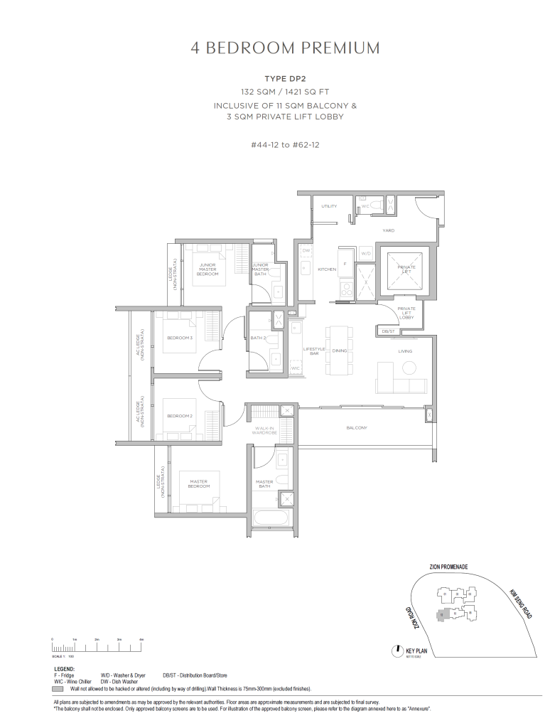 Promenade Peak Unit Floor Plan DP2 4BR Premium