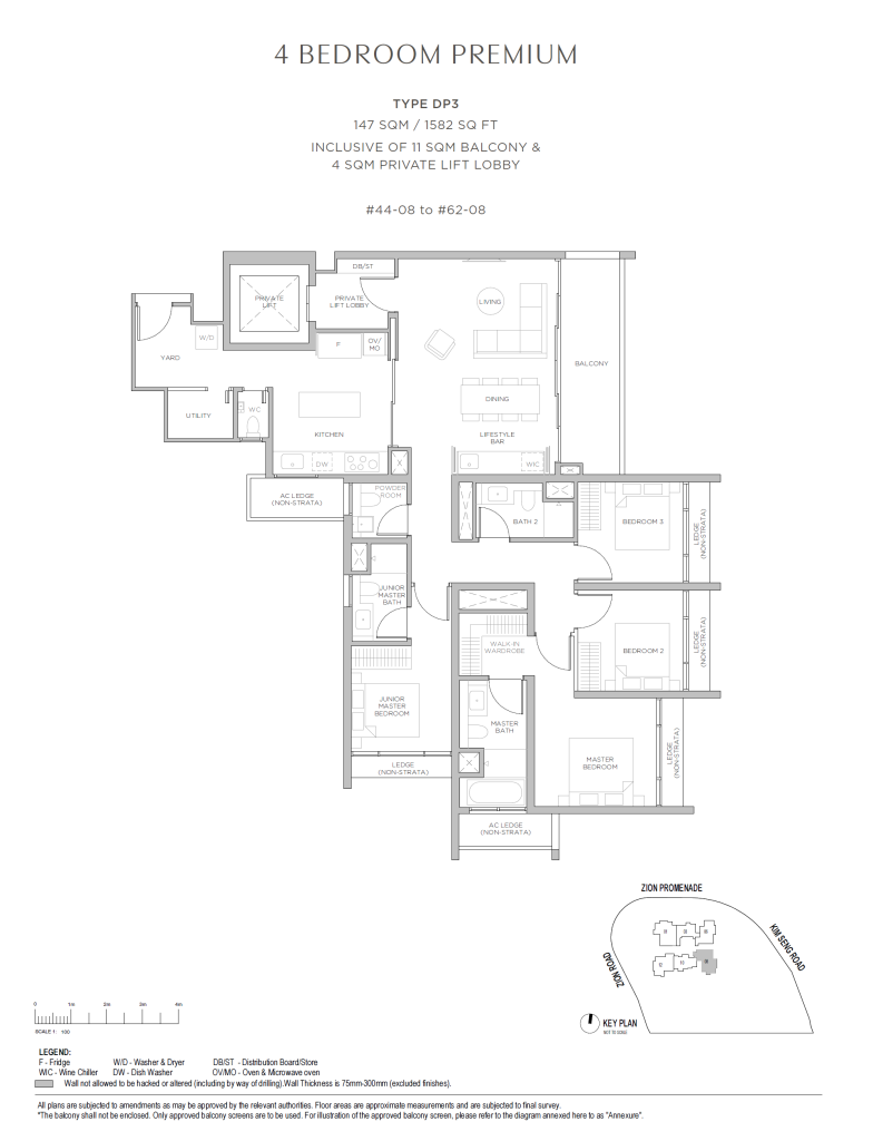 Promenade Peak Unit Floor Plan DP3 4BR Premium