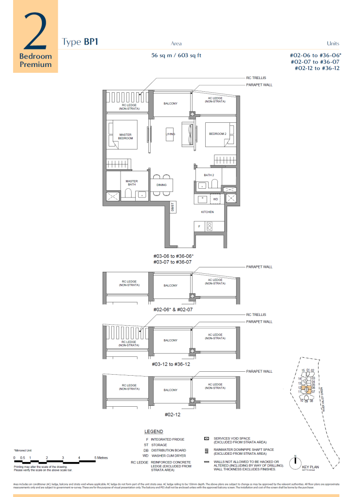 River Green Unit Floor Plan BP1 2BR Premium