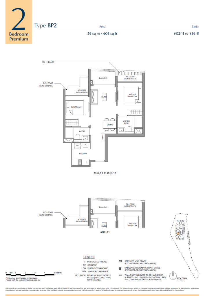 River Green Unit Floor Plan BP2 2BR Premium
