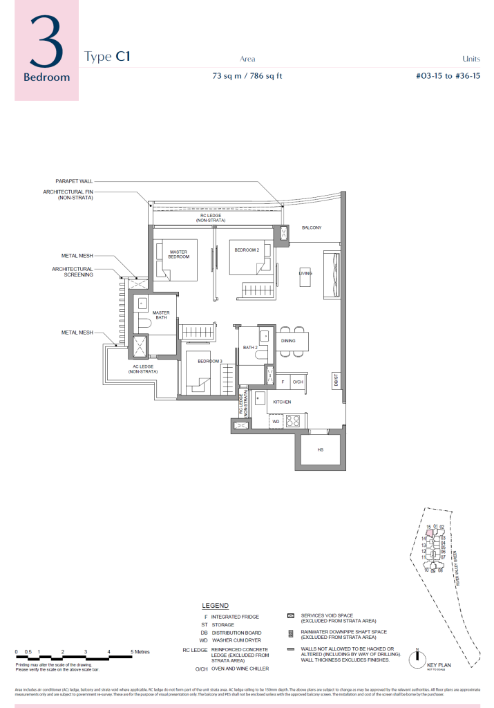 River Green Unit Floor Plan C1 3BR