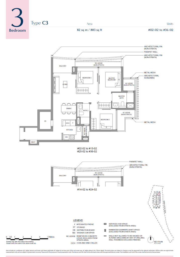 River Green Unit Floor Plan C3 3BR