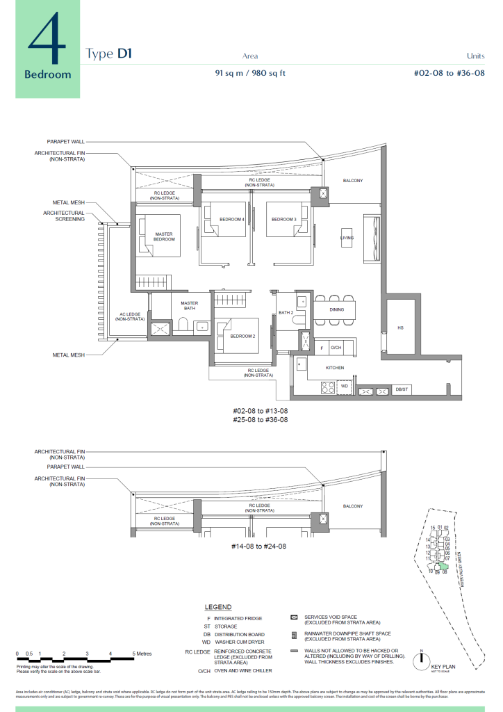 River Green Unit Floor Plan D1 4BR