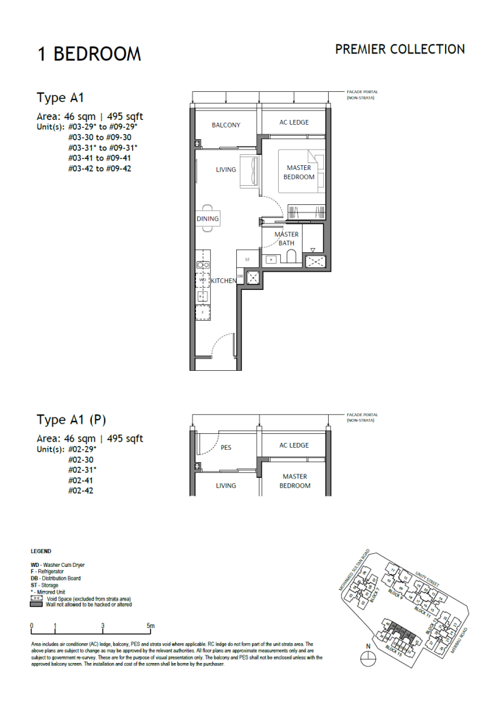 The Robertson Opus Unit Floor Plan A1 A1P 1 Bedroom