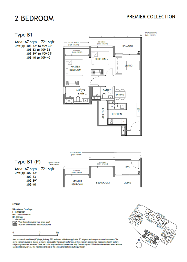 The Robertson Opus Unit Floor Plan B1 B1P 2 Bedroom