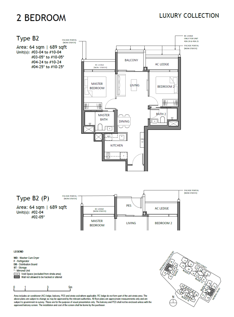 The Robertson Opus Unit Floor Plan B2 B2P 2 Bedroom