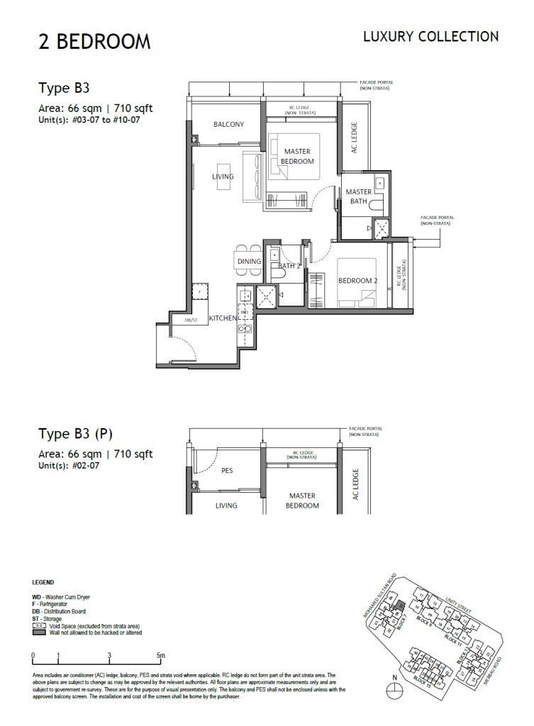 The Robertson Opus Unit Floor Plan B3 B3P 2 Bedroom