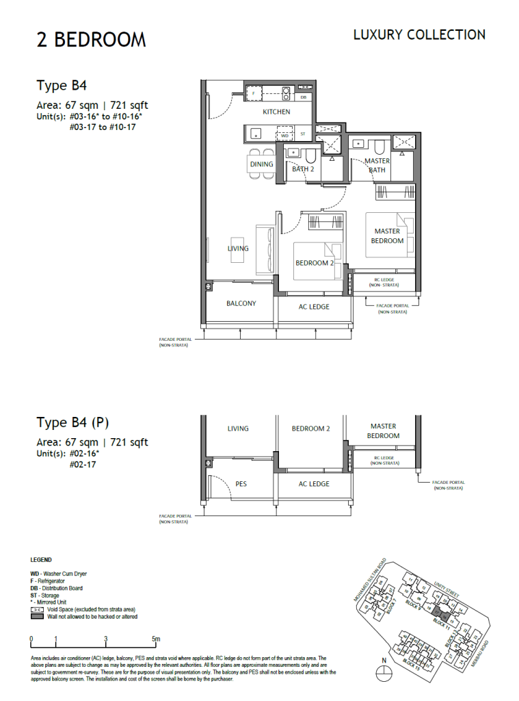 The Robertson Opus Unit Floor Plan B4 B4P 2 Bedroom