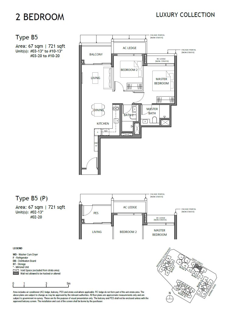 The Robertson Opus Unit Floor Plan B5 B5P 2 Bedroom