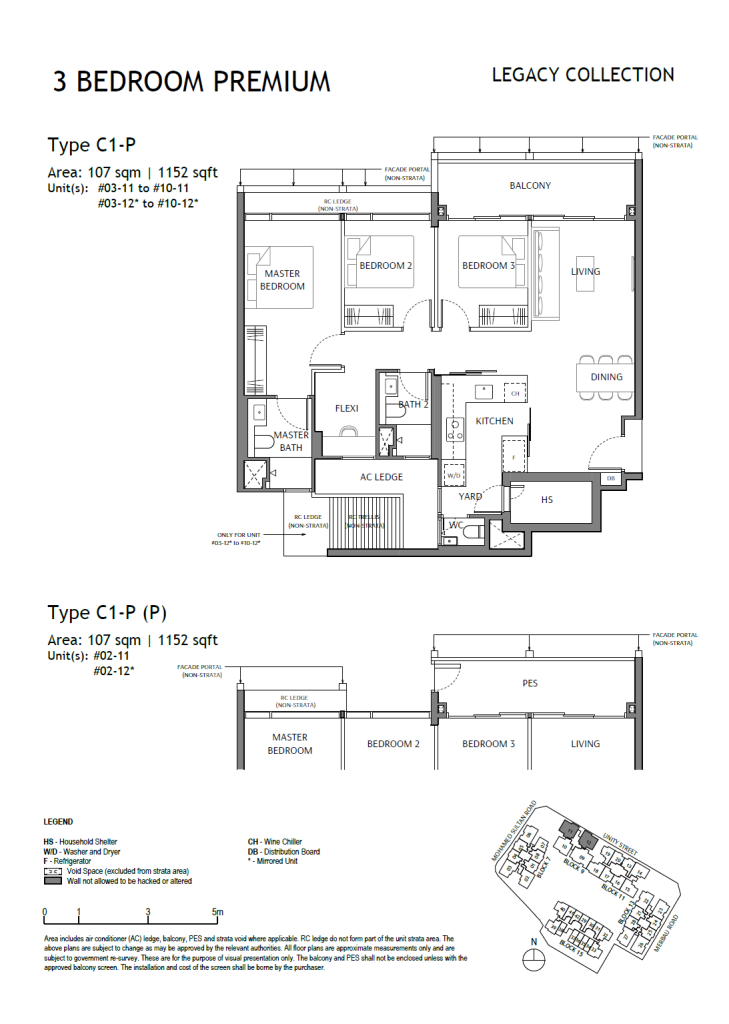 The Robertson Opus Unit Floor Plan C1P C1PP 3 Bedroom Premium