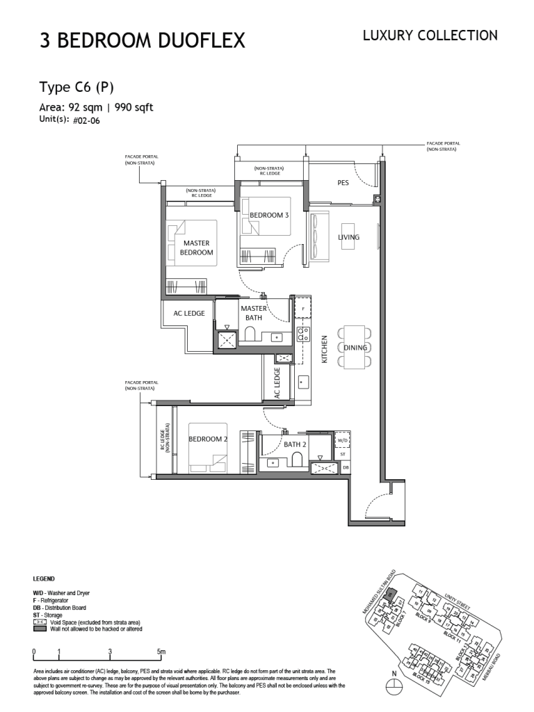 The Robertson Opus Unit Floor Plan C6P 3 Bedroom Duoflex