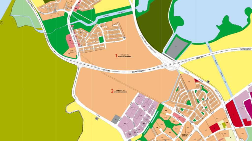 Residential plots on both sides of Seletar Expressway