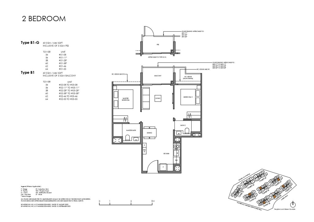 Faber Residence Floor Plans 2 Bedroom B1-G B1