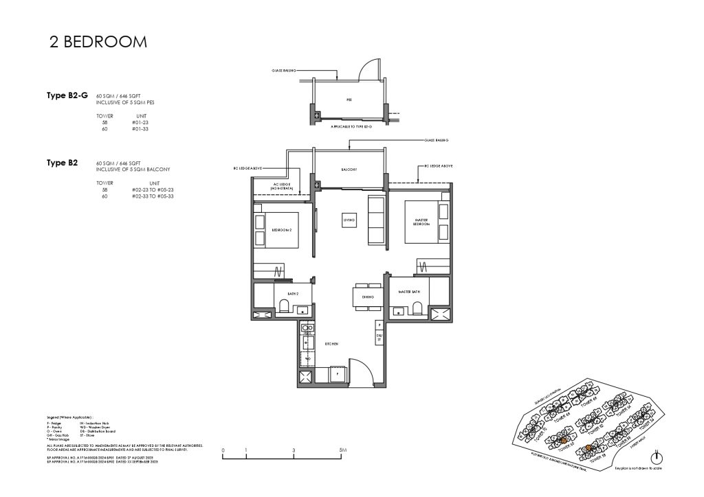 Faber Residence Floor Plans 2 Bedroom B2-G B2