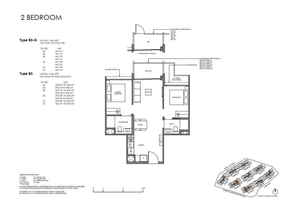 Faber Residence Floor Plans 2 Bedroom B3-G B3