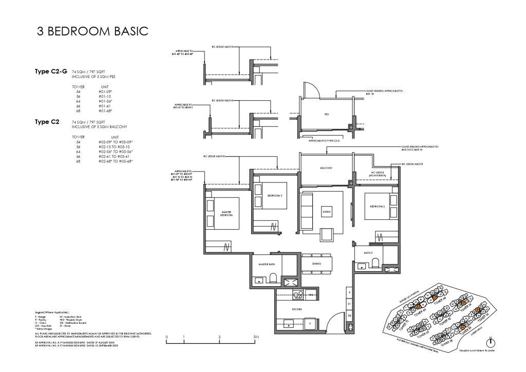 Faber Residence Floor Plans 3 Bedroom Basic C2-G C2