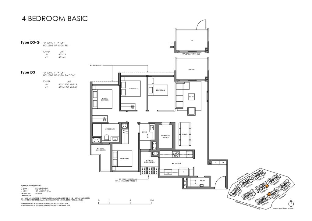 Faber Residence Floor Plans 4 Bedroom Basic D3-G D3
