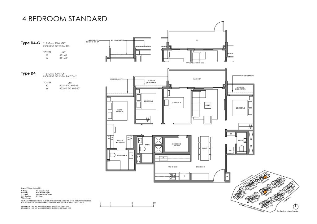 Faber Residence Floor Plans 4 Bedroom Standard D4-G D4