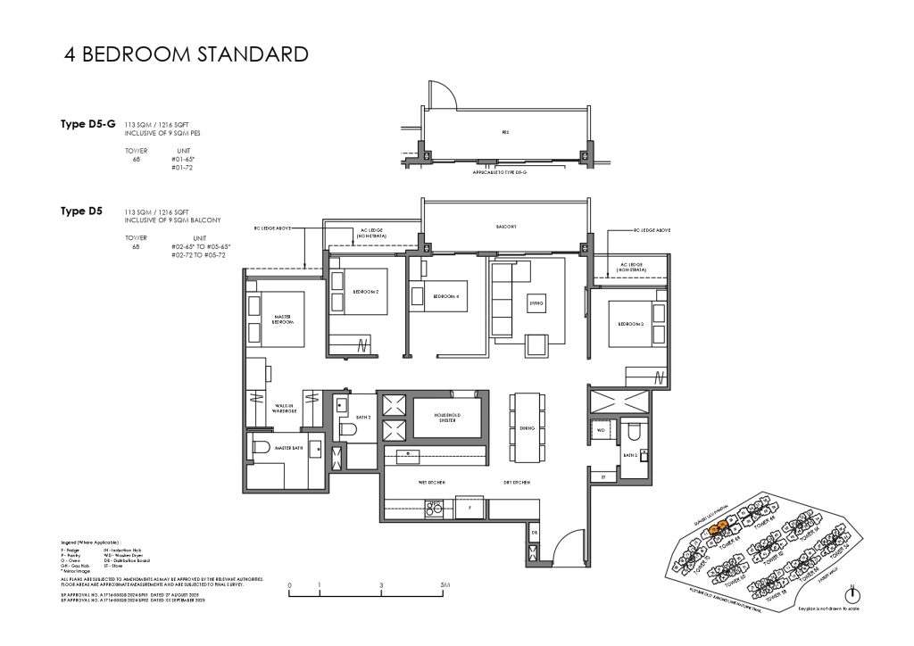 Faber Residence Floor Plans 4 Bedroom Standard D5-G D5