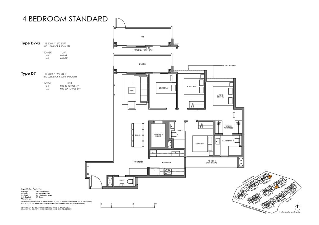 Faber Residence Floor Plans 4 Bedroom Standard D7-G D7