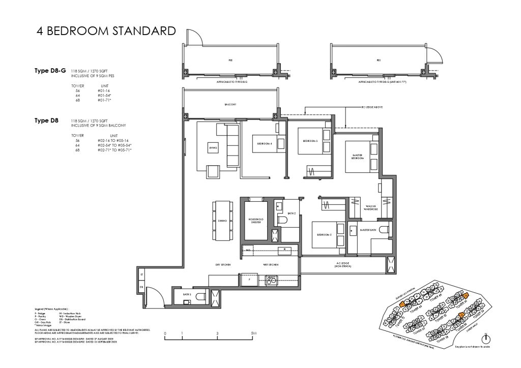 Faber Residence Floor Plans 4 Bedroom Standard D8-G D8