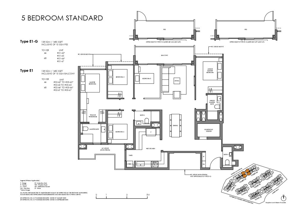 Faber Residence Floor Plans 5 Bedroom Standard E1-G E1